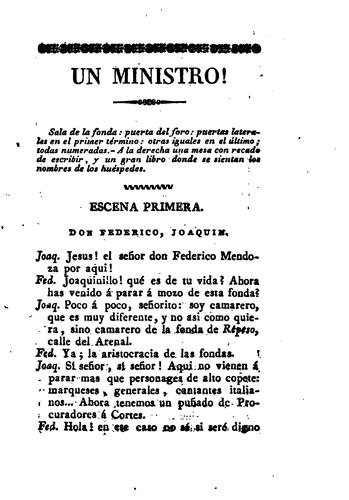 Un ministro: Comedia en un acto