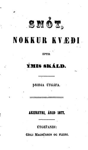 Snót: nokkur kvæði