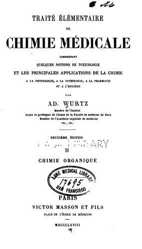 Traite elementaire de chimie medicale; v. 2