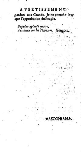 Vasconiana, ou Recueil des bons mots, des pensées les plus plaisantes, et des rencontres les plus vives des Gascons