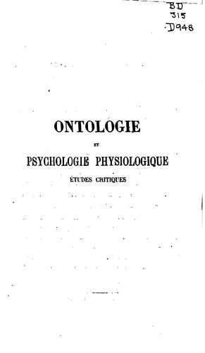 Ontologie et psychologie physiologique