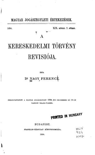 A kereskedelmi törvény revisiója