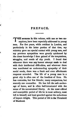The threshold of manhood