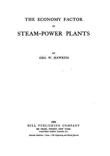 The Economy Factor in Steam-power Plants