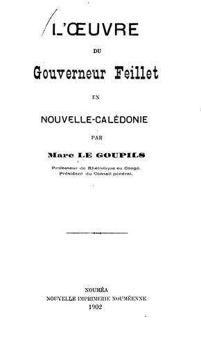 L'oeuvre du gouverneur feillet