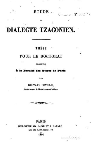 Étude du dialecte tzaconien