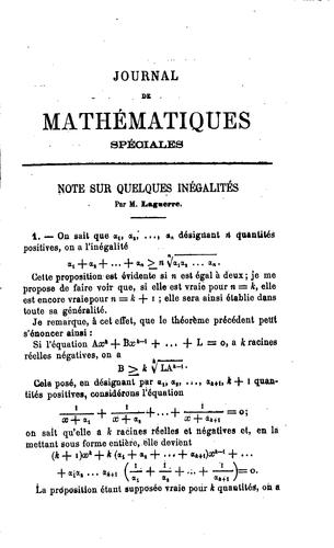 Journal de mathématiques élémentaires.