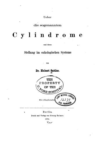 Ueber die sogenannten Cylindrome