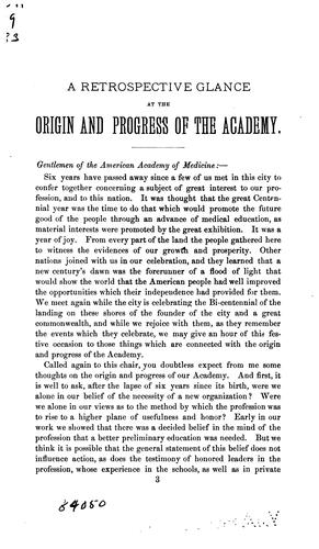 The Annual address, delivered before the American Academy of Medicine, at its seventh annual ...