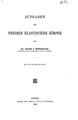 Aufgaben zur Theorie Elastischer Korper