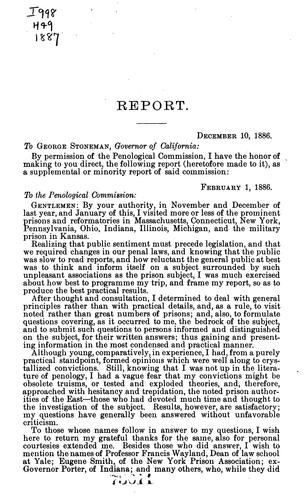 Report of W.C. Hendricks to the Penological Commission of California