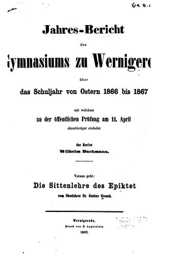 Die Sittenlehre des Epiktet