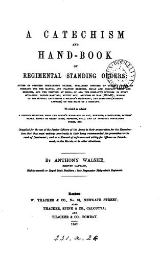 A catechism and hand-book on regimental standing orders