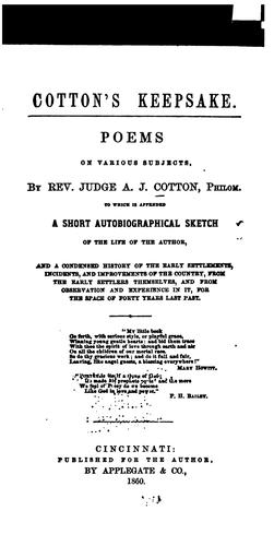 Cotton's Keepsake: Poems on Various Subjects