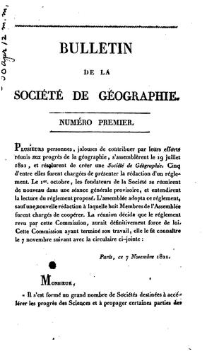 Bulletin de la Société de géographie