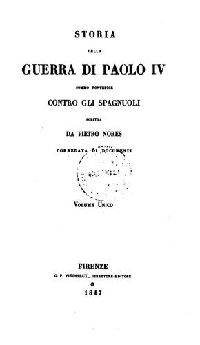 Storia della guerra di Paolo IV, sommo pontefice contro gli spagnuoli