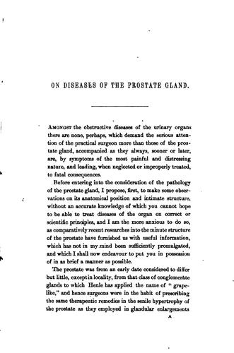 On diseases of the prostate gland