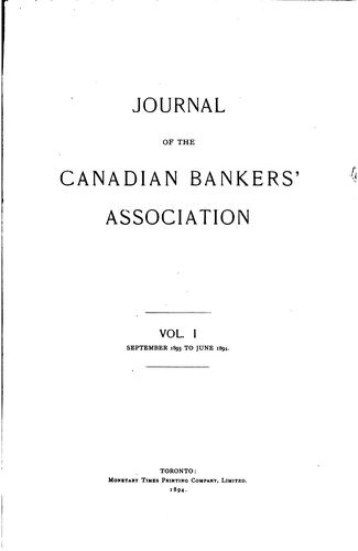 Journal of the Canadian Bankers' Association