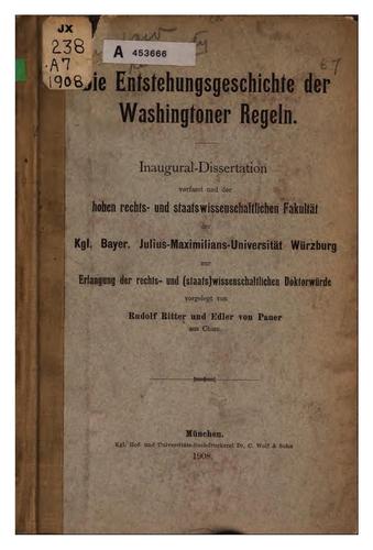 Die Entstchungsgeschichte der Washingtoner regeln...