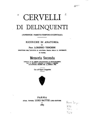 Cervelli di delinquenti, superficie parieto-temporo-occipitale: ricerche di anatomia. Memoria ...
