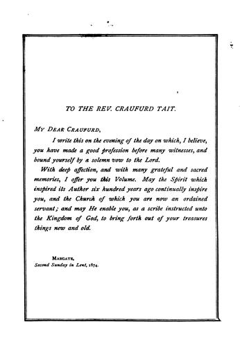 The imitation of Christ: four books, tr. by W. Benham