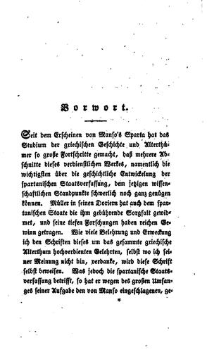 Die spartanische Staatsverfassung in ihrer Entwickelung und ihrem Verfalle