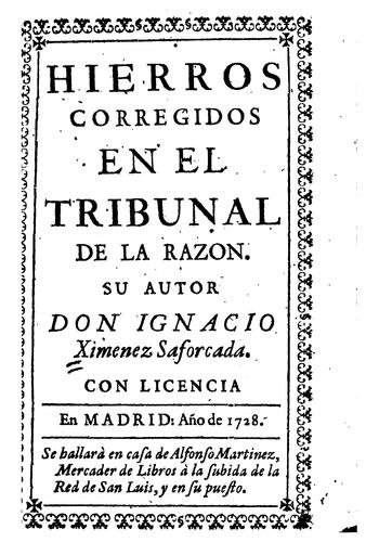 Hierros corregidos en el tribunal de la razon