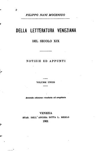 Della litteratura veneziana del secolo XIV: notizie ed appunti