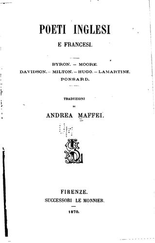 Poeti inglesi e francesi
