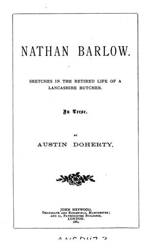 Nathan Barlow: Sketches in the Retired Life of a Lancashire Butcher, in Verse