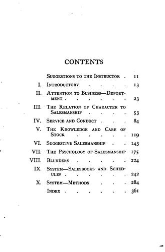 The Principles of Salesmanship, Deportment and System: A Text-book for Department Store Service ...