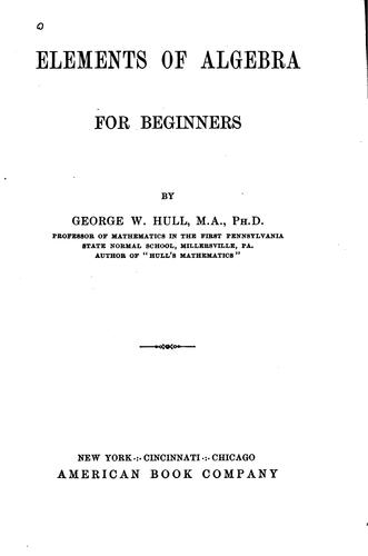 Elements of Algebra for Beginners