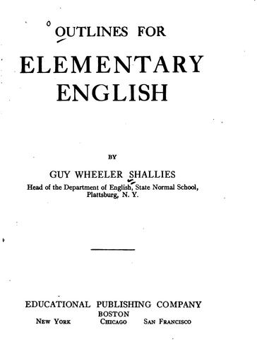 Outlines for Elementary English