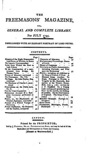 Freemason's Magazine, Or General and Complete Library