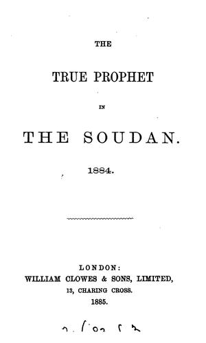 The true prophet in the Soudan