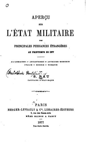 Aperçu sur l'état militaire des principales puissances étrangères au ...