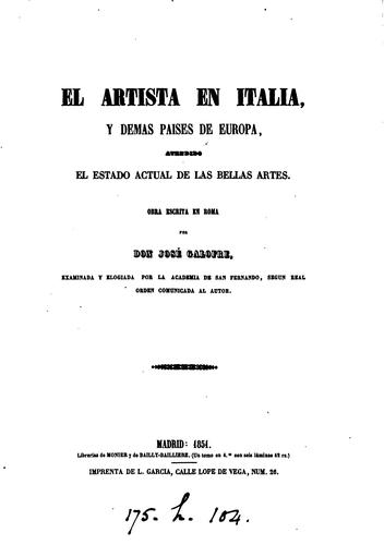 El artista en Italia, y demas paises de Europa