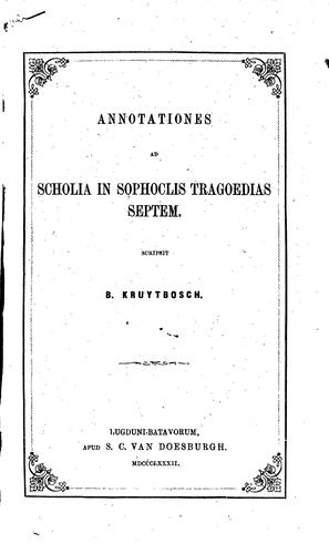 Annotationes ad Scholia in Sophoclis tragoedias septem