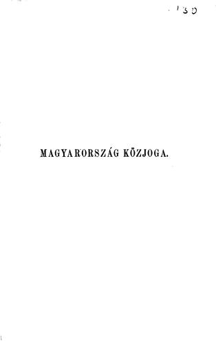 Magyarország közjoga (Alkotmányjog)