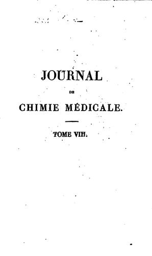 Journal de chimie medicale, de pharmacie, de toxicologie. Series 1