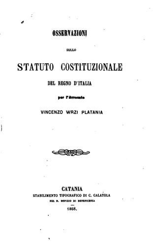 Osservazioni sullo statuto costituzionale del regno d'Italia