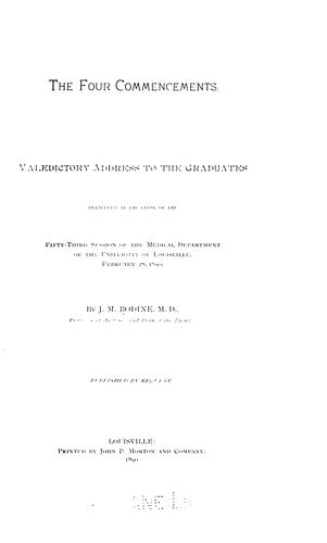 The Four commencements: Valedictory Address to the Graduates Delivered at ...