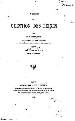 Étude sur la question des peines