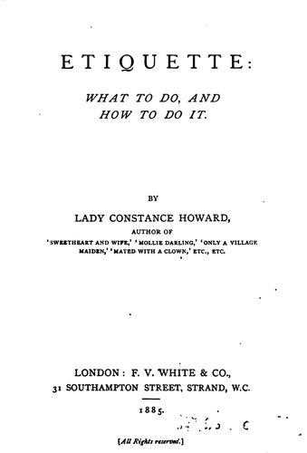 Etiquette: what to do, and how to do it