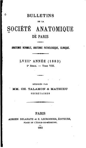 Bulletins de la Société anatomique de Paris