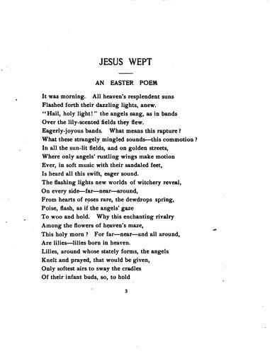 Jesus Wept: An Easter Poem