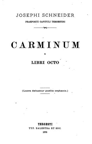 Carminum libri octo