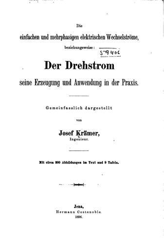 Die einfachen& mehrphasigen elektrischen Wechselströme beziehungsweise der ...