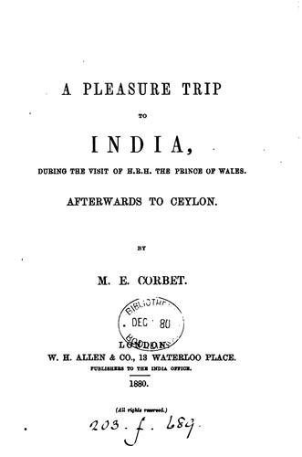 A pleasure trip to India, during the visit of ... the prince of Wales