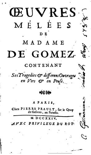 Œuvres mêlées de Madame de Gomez